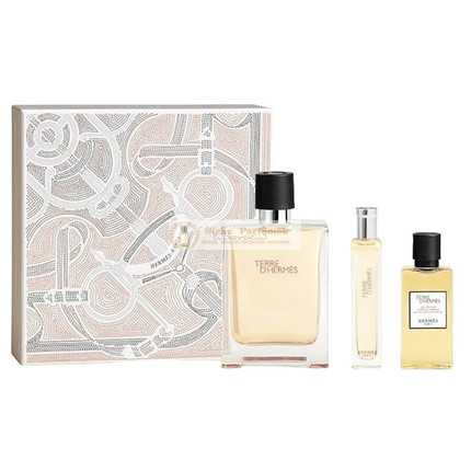 Hermès Terre D'Hermès Darčeková Sada - 100ml EDT Sprej, 15ml EDT Sprej a 40ml Sprchový Gél