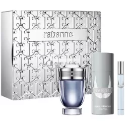   Paco Rabanne Invictus Set 100ml Eau de Toilette Spray 150ml Deodorant Spray 10ml Mini