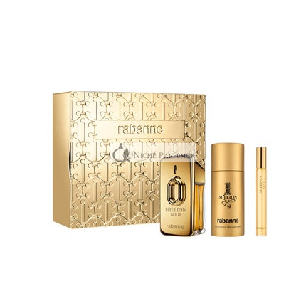 Paco Rabanne 1 Million Gold Parfum 50ml, Deodorant Spray 150ml a Cestovný Sprej 10ml Set
