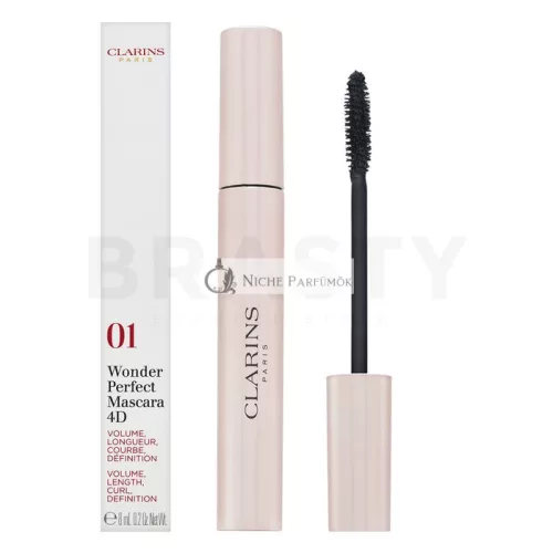 Clarins Wonder Perfect Mascara 4D riasenka pre predĺženie a natočenie rias 01 Perfect Black 8 ml