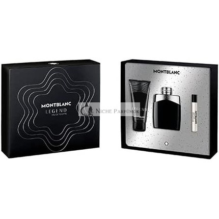 Montblanc Legend Homme Box, 100 ml Eau de Toilette, 7,5 ml cestovný sprej, 100 ml sprchový gél