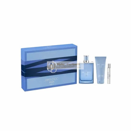 Jimmy Choo Man Aqua Eau De Toilette Spray 100ml, 3 kusový pánsky parfumový set