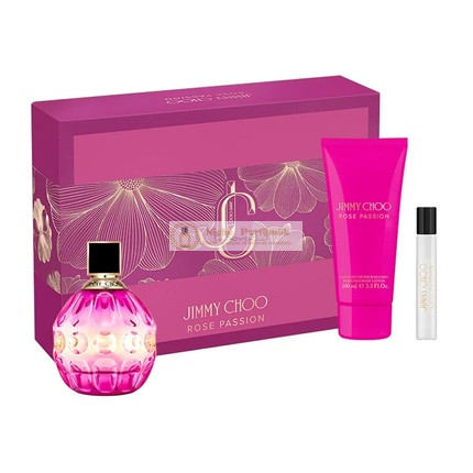 Jimmy Choo Rose Passion Set - Eau De Parfum Spray 100ml, Miniatúrne Eau De Parfum 75ml, Telové Mlieko 100ml