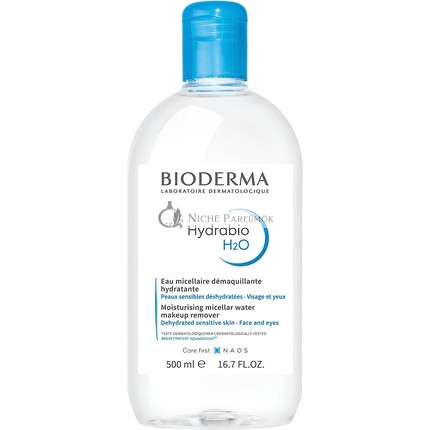 Bioderma Hydrabio odličovacia micelárna voda H2O Micellar Cleansing Water and Makeup Remover 500 ml