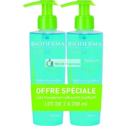   Bioderma Sébium čistiaci gél Purifying Cleansing Foaming Gel 2 x 200 ml