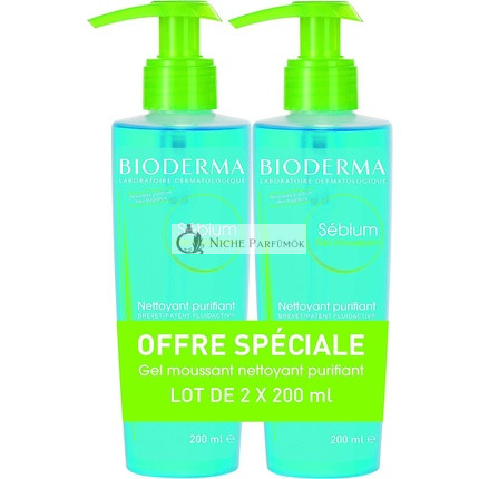 Bioderma Sébium čistiaci gél Purifying Cleansing Foaming Gel 2 x 200 ml