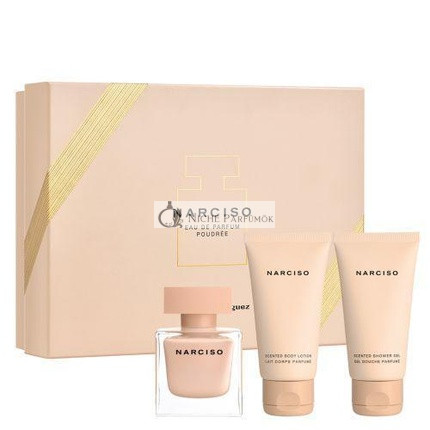 Narciso Rodriguez Poudree 3-dielna darčeková sada EDP sprej, telové mlieko, sprchový gél