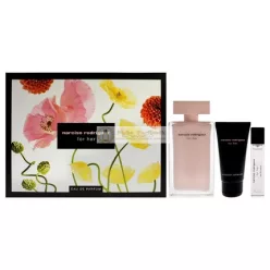   Narciso Rodriguez pre ženy 3-dielna darčeková sada, 3.3oz EDP sprej, 0.33oz EDP sprej, 2.5oz telové mlieko