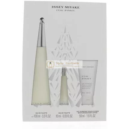 Issey Miyake L'eau D'issey 3-dielna darčeková sada: Eau De Toilette 100ml - Telový krém