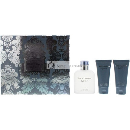 Dolce & Gabbana Light Blue Pour Homme Darčeková Sada, 125 ml Eau De Toilette + 50 ml Aftershave Balsam + 50 ml Sprchový Gél