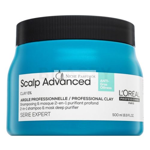 L´Oréal Professionnel Scalp Advanced Anti-Oiliness Professional Clay 2-in-1 Shampoo & Mask Deep Purifier šampón + maska pre mastné vlasy 500 ml