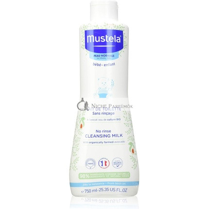 Mustela Čistiaci mlieko bez oplachovania s organickým avokádom, 750ml