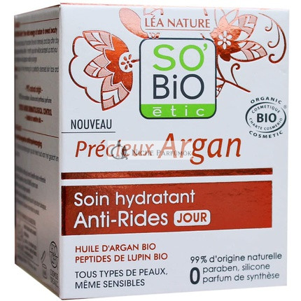 SO'BiO étic Precious Argan Cosmos Organický Anti-Aging Hydratačný Denný Krém, 50ml