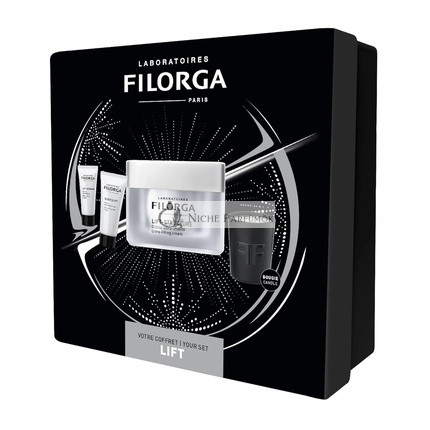 Filorga Lift-Structure Vianočný Set Ultra-Lifting a Fesťujúci Krém 50ml Nočný Krém 15ml Sérum 7ml a Aromatická Sviečka