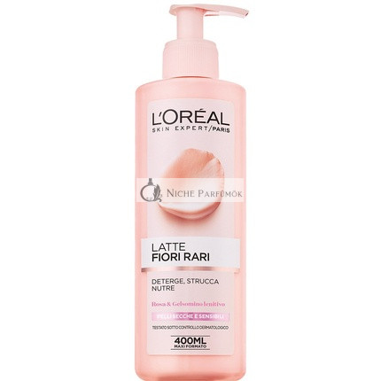 L'Oreal Fiori Rari Mlieko na odlíčenie a výživné čistenie pre suchú pleť, 400ml