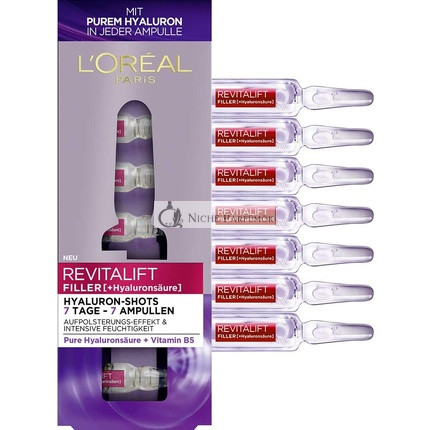 L'Oréal Paris Hyaluronové Ampulky Revitalift Filler Anti-Aging Starostlivosť o Pleť 7-dňová Liečba s Kyselinou Hyalurónovou 7x1.3ml