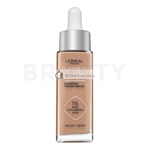 L´Oréal Paris True Match Nude Plumping Tinted Serum sérum pre zjednotenie farebného tónu pleti 3-4 Light Medium 30 ml