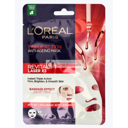 L'Oréal Revitalift Laser Trojitá Akcia Proti Starnutiu Maska, 28g