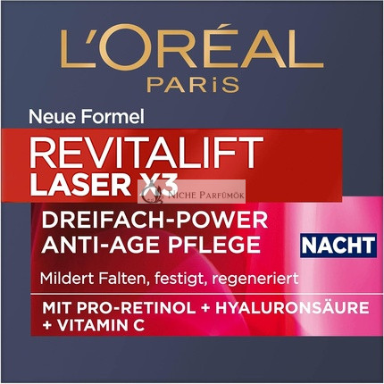 L'Oréal Paris Nočná starostlivosť spevňujúca a vyplňujúca proti starnutiu s trojitým účinkom a SPF 25 50ml