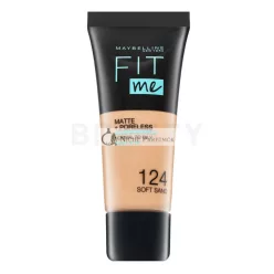   Maybelline Fit Me! Foundation Matte + Poreless tekutý make-up so zmatňujúcim účinkom 124 Soft Sand 30 ml