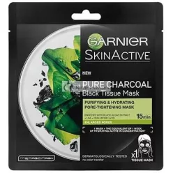   Garnier Pure Charcoal Čierna Tkaninová Maska Čistiaca a Hydratačná Masky na Uťahovanie Pórov na Uhlíkovom Materiáli