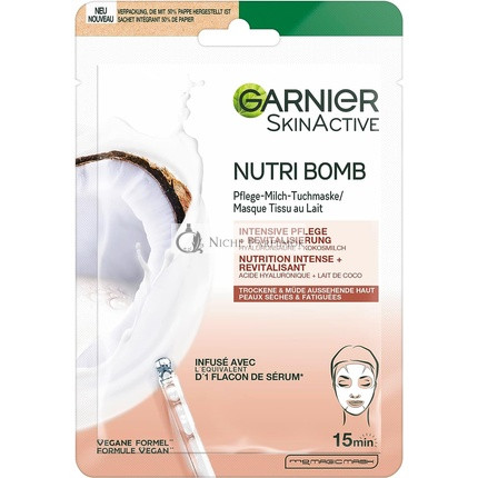 Garnier SkinActive Nutri Bomb ošetrujúca pleťová maska kokosovým mliekom, 28g