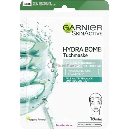 Garnier Hydra Bomb Tkaninová Maska na Tvár s Hyalurónom a Aloe Verou, 28g
