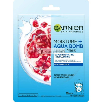Garnier Skin Naturals Hydratácia + Aqua Bomb Tkaninová Maska s Extraktom z Granátového Jablka 28g