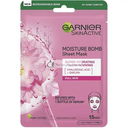 Garnier Hydratačná bomba Sakura a Hyalurónová maska, 28g