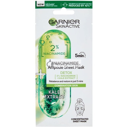 Garnier Niacínamid Detox Ampulková Pleťová Maska Kapusta, 15g