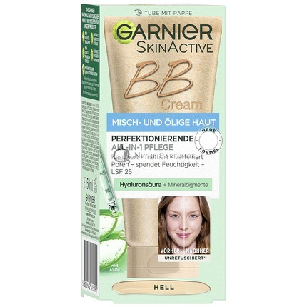 Garnier SkinActive BB Krém All-in-1 Denná Starostlivosť s Hyalurónovou Kyselinou a Aloe Verou SPF 25 Svetlá, 50ml