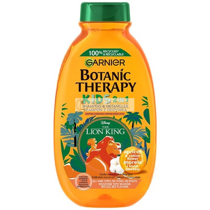 Garnier Botanická Terapia Marhuľa a Pamutový Kvet 2in1 Šampón pre Deti Leví Kráľ, 250ml