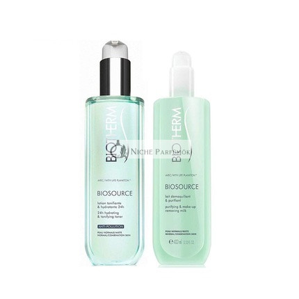 Biotherm Biosource 24h Hydratačný Toner Normálnu Pokožku 400ml + Mlieko Na Odstránenie Make-upu 400ml