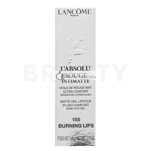 Lancôme L'ABSOLU ROUGE Intimatte 155 Burning Lips rúž so zmatňujúcim účinkom 3,4 g