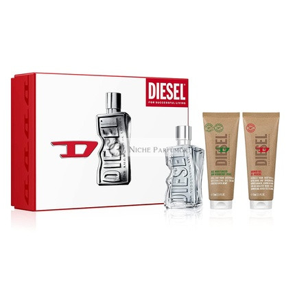 Diesel D Darčeková Sada 100ml Eau De Toilette, 75ml Sprchový Gél, 75ml Hydratačný Krém