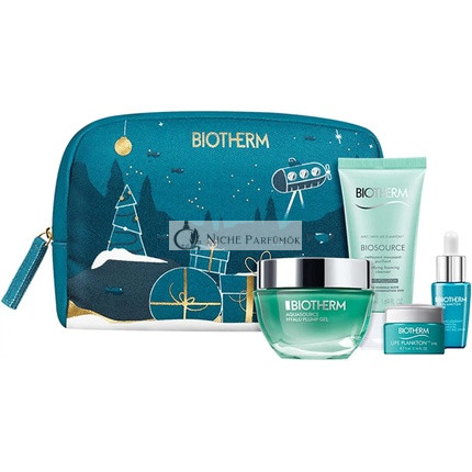 Biotherm Aquasource 4-dielna Darčeková Sada: Hyalu Plump Gél 50ml + Plankton Elixír Sérum 7ml + Plankton Očný Krém 5ml + Čistiaci Penový Čistiaci Prostriedok 50ml