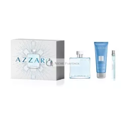   Azzaro Chrome Eau de Toilette - Svieža pánska vôňa darčeková sada, 3.3 fl oz + cestovný sprej (0.34 fl oz) + voňavý šampón na vlasy a telo (2.5 fl oz)