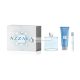 Azzaro Chrome Eau de Toilette - Svieža pánska vôňa darčeková sada, 3.3 fl oz + cestovný sprej (0.34 fl oz) + voňavý šampón na vlasy a telo (2.5 fl oz)