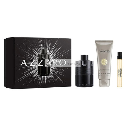Azzaro Set The Most Wanted Eau De Parfum Spray, 100 ml, Eau De Parfum Spray, 10 ml, Sprchový gél, 75 ml