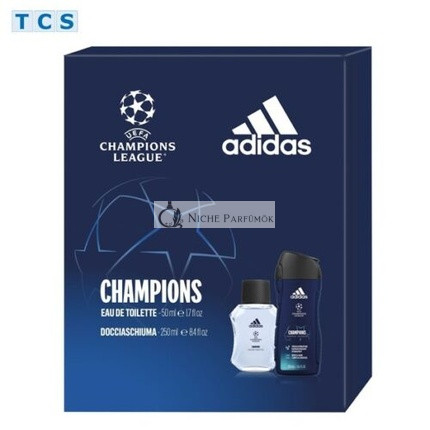 Adidas UEFA Champions Darčeková sada EdT Spray 50ml, 2 v 1 Sprchový gél 250ml