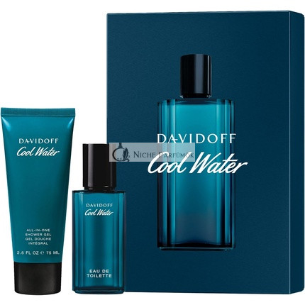 Davidoff Pánske Cool Water Eau de Toilette Festívny Darčekový Set 40ml a Sprchový Gél 75ml