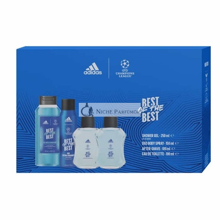 Adidas Liga majstrov Najlepšie z Najlepších Eau De Toilette Spray, 100ml, 4 kusy