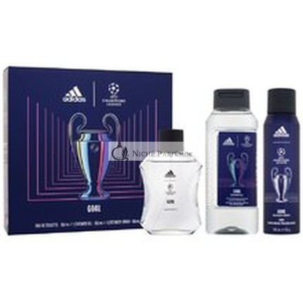 Adidas UEFA Champions League Darčeková Sada - Eau De Toilette 100 ml, Sprchový Gél 250 ml, A Deodorant Spray 150 ml
