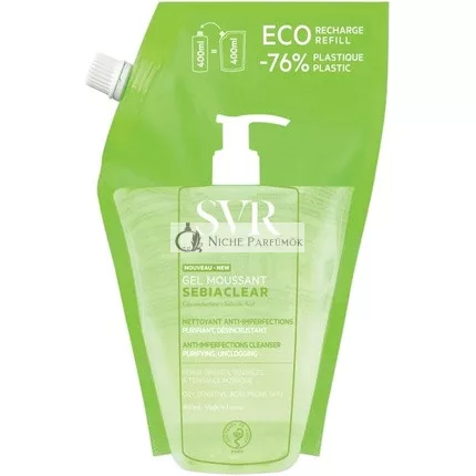 SVR SEBIACLEAR Penivý čistiaci gél na tvár a telo pre mastnú, aknóznu a zmiešanú pleť, 400ml - Nová formula