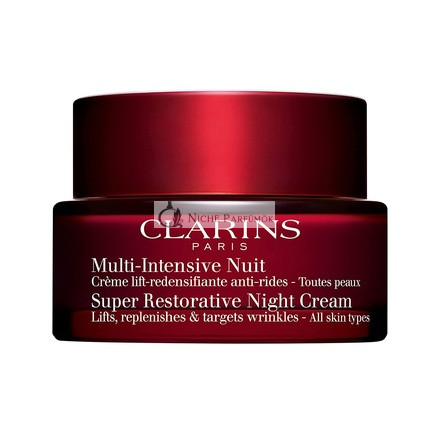 Clarins Super Restorative Nočný Krém, Anti-Aging Hydratačný Krém pre Zrelú Pokožku, 50ml
