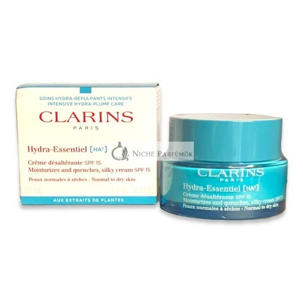 Clarins Hydra-Essentiel [HA²] Hodvábny Denný Krém SPF15 pre Normálnu a Suchú Pokožku, 50ml