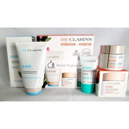 Clarins My Hydration 3-dielna sada - Re-Move, Re-Boost, Re-Charge, Vegán, Nové v krabici