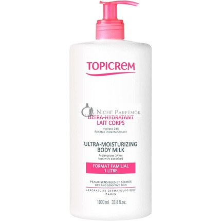 Topicrem Ultra-Hydratačný Telový Krém Bez Parfumácie 1L