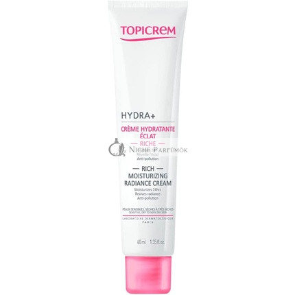 Topicrem HYDRA+ Bohatý Hydratačný Krém s Rozjasňujúcim Účinkom, 40ml
