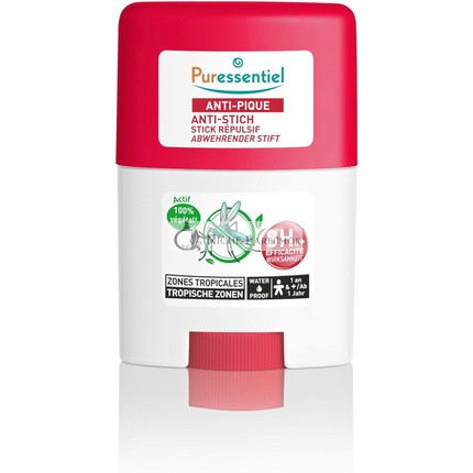 Puressentiel Repelent proti hmyzu Vodotesný stick na tropické oblasti Telo a tvár (líca/čelo) - Silný 100% rastlinný účinný prostriedok - Účinnosť 8 hodín alebo viac, 20ml